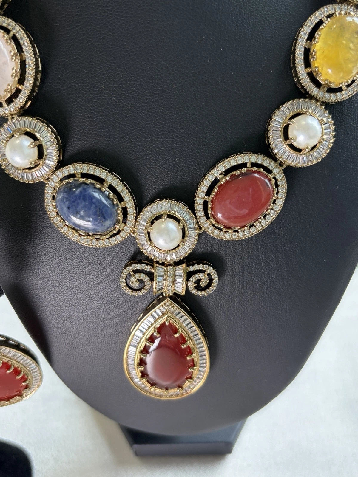Sabasachi Inspired Heritage Gemstone Statement Necklace Set