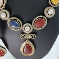 Sabasachi Inspired Heritage Gemstone Statement Necklace Set