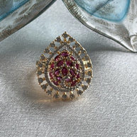 Ruby Radiance Teardrop Statement Ring