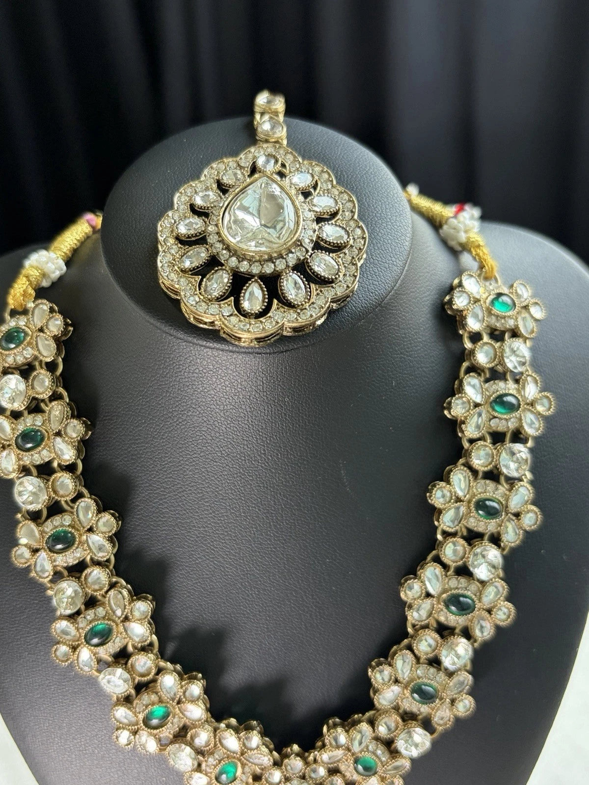 Emerald Royale Polki Bridal Necklace Set