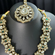 Emerald Royale Polki Bridal Necklace Set