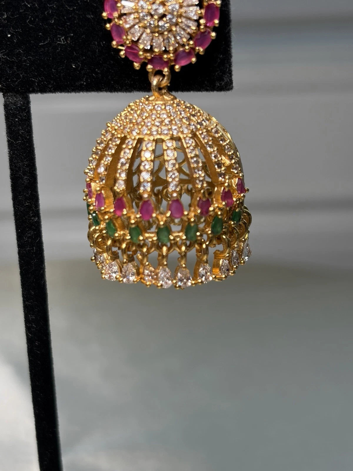 Multicolor Crystal Jhumka Earrings