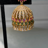 Multicolor Crystal Jhumka Earrings