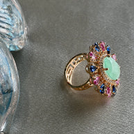 Celestial Bloom Multicolor Statement Ring