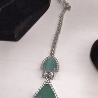 Elegant Mint Green & Silver Jewelry Set