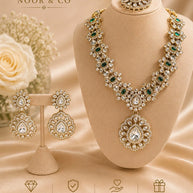 Emerald Royale Polki Bridal Necklace Set