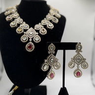 Multicolor Kundan Necklace Set with Matching Earrings