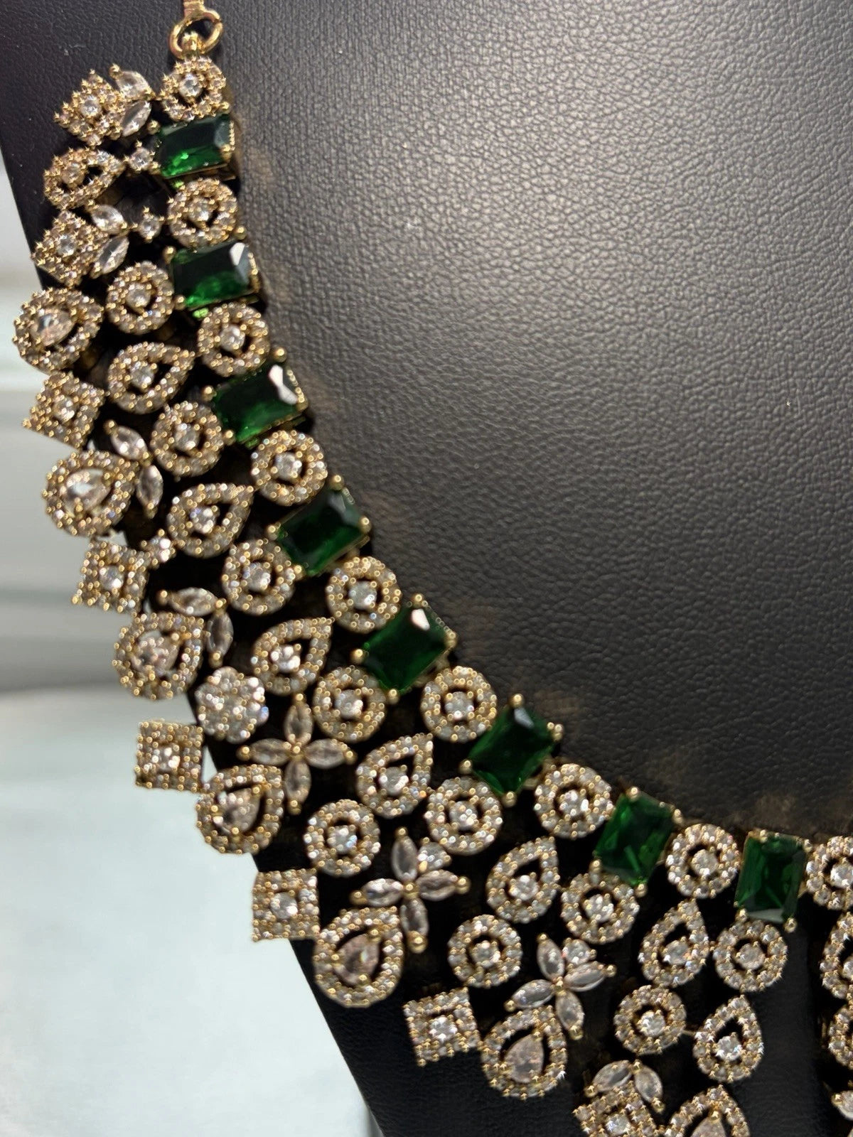 Emerald Royale American Diamond Bridal Necklace Set