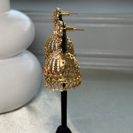 Multicolor Crystal Jhumka Earrings