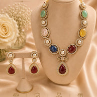 Sabasachi Inspired Heritage Gemstone Statement Necklace Set