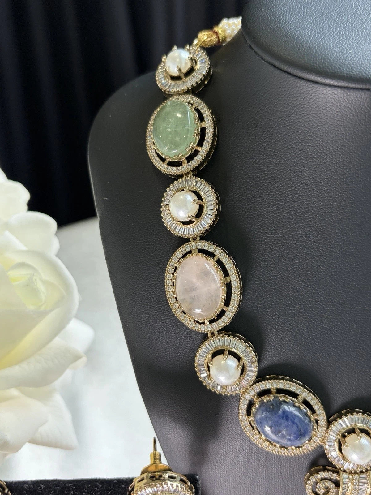 Sabasachi Inspired Heritage Gemstone Statement Necklace Set