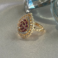 Ruby Radiance Teardrop Statement Ring