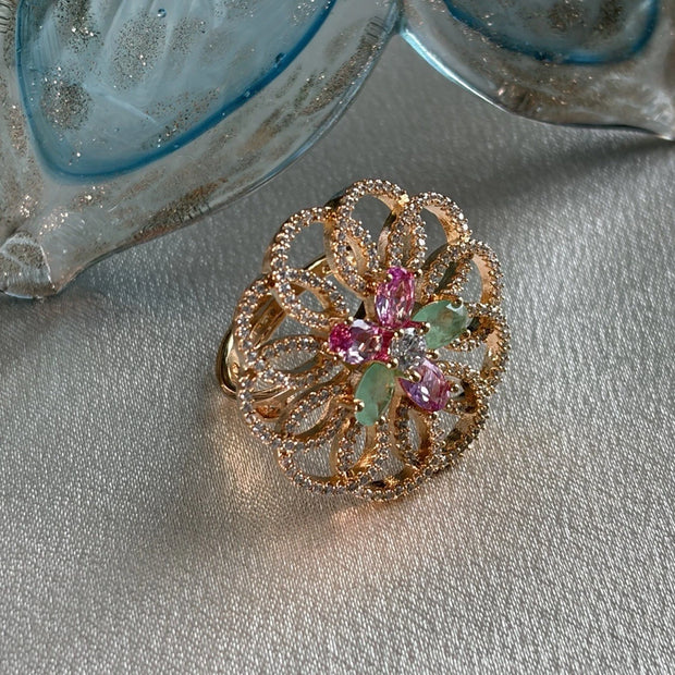 Blossom Radiance Floral Statement Ring