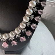 Pearl Elegance American Diamond Necklace Set