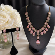 Blush Petal CZ Necklace Set