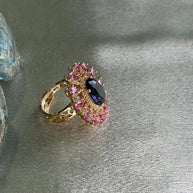 Midnight Bloom Statement Ring
