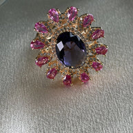 Midnight Bloom Statement Ring