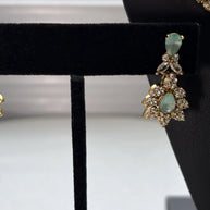 Ruby Radiance & Mint Garden American Diamond Necklace Set