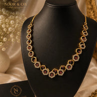 Zara Dainty Ruby CZ Necklace & Earring Set