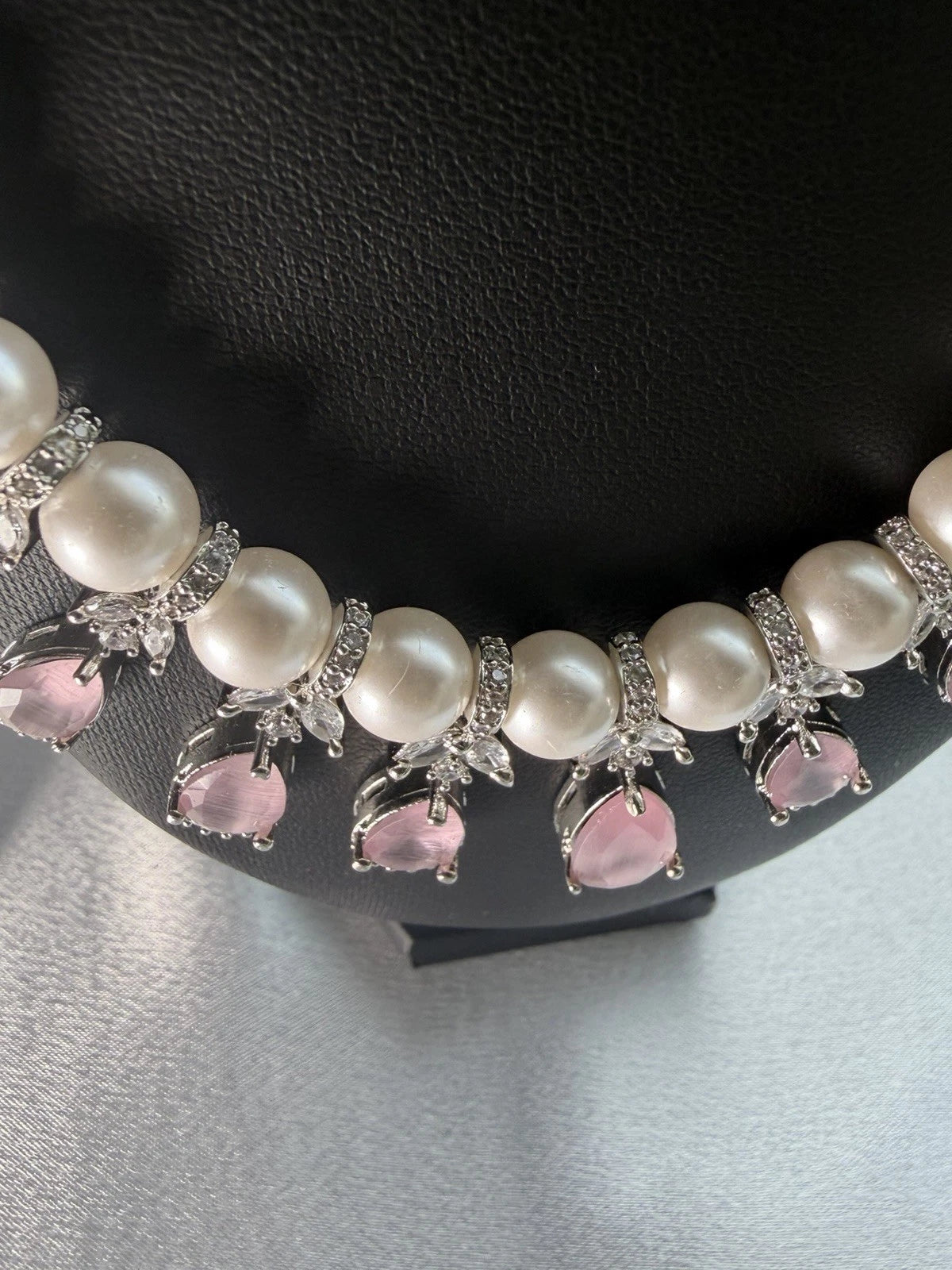 Pearl Elegance American Diamond Necklace Set