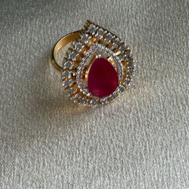 Rose Royale Teardrop Halo Ring