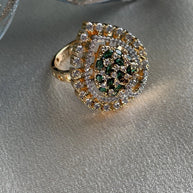 Emerald  Radiance Teardrop Statement Ring
