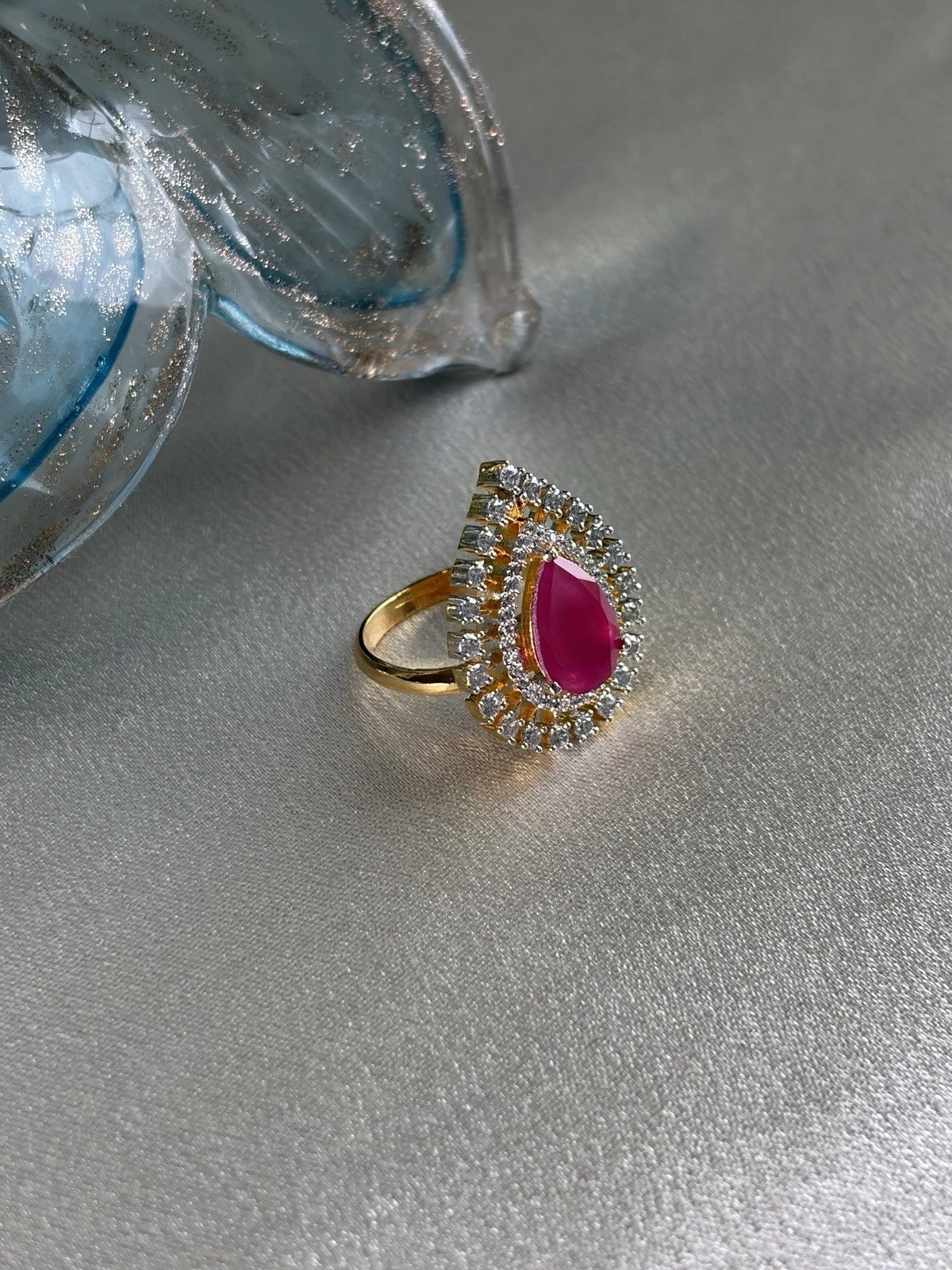 Rose Royale Teardrop Halo Ring