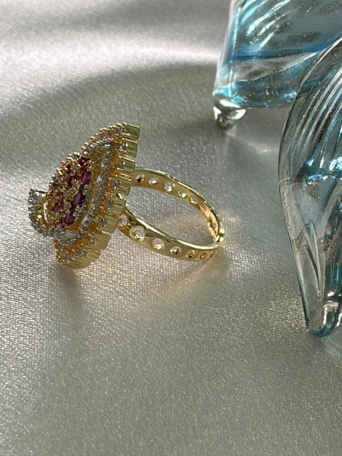Ruby Radiance Teardrop Statement Ring
