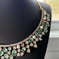 Ruby Pearl & Emerald Pearl Royale American Diamond Necklace Set