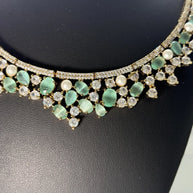 Ruby Pearl & Emerald Pearl Royale American Diamond Necklace Set