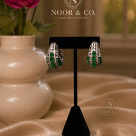 Emerald Luxe Crystal Hoop Earrings