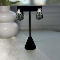 Emerald Luxe Crystal Hoop Earrings