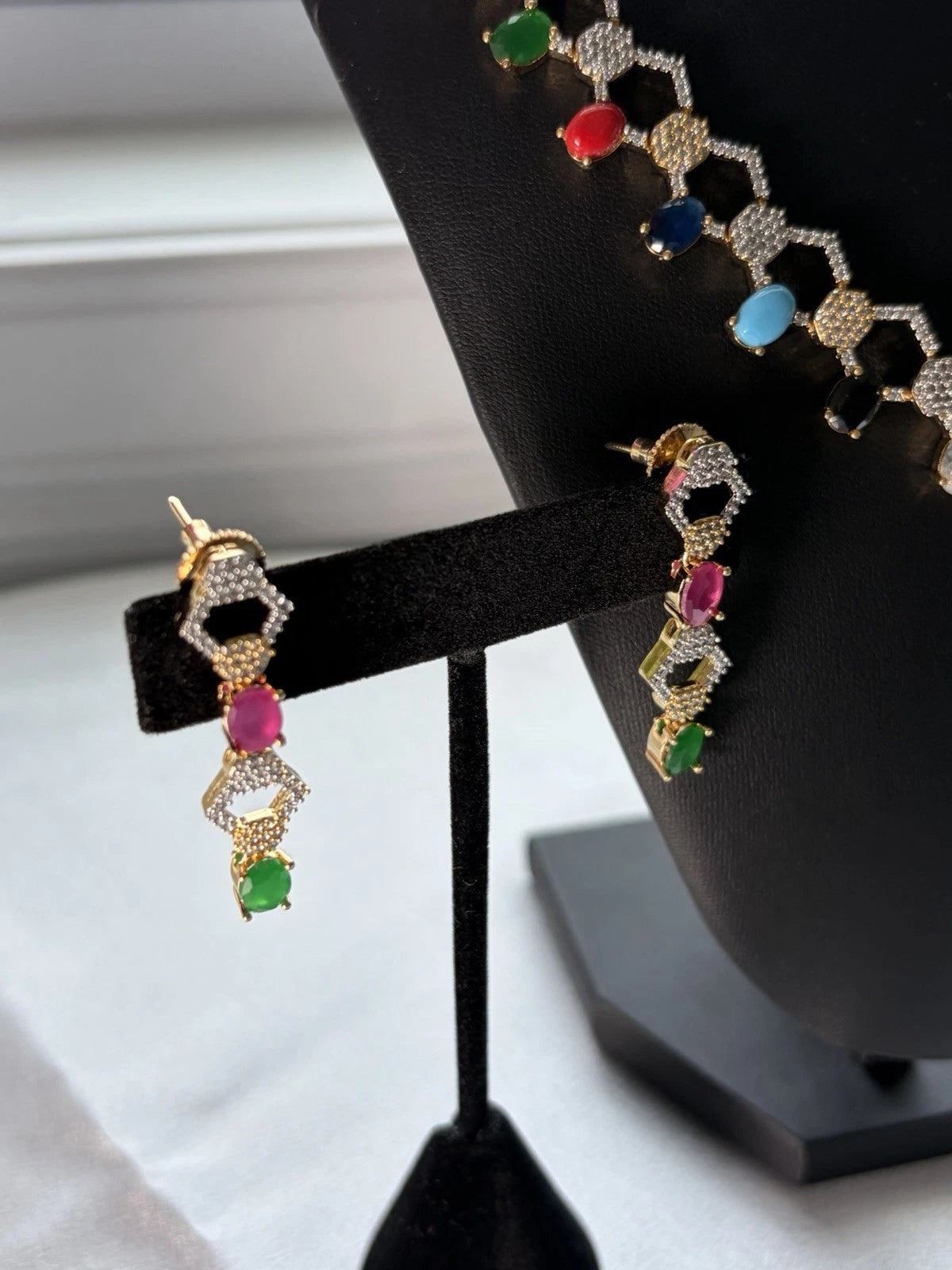 Prismatic Luxe American Diamond Necklace Set
