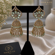 Mint Aura Jhumka & Maang Tikka Set