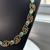 Mint Blossom American Diamond Necklace Set
