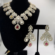 Multicolor Kundan Necklace Set with Matching Earrings