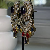 Multicolor Chandbali Statement Earrings