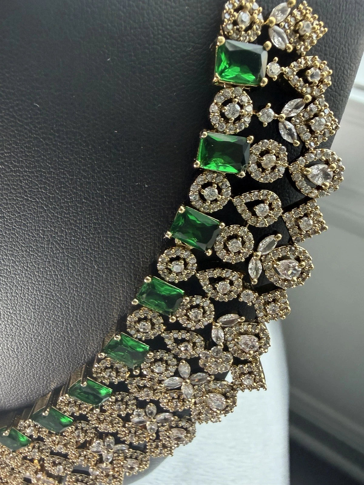 Emerald Royale American Diamond Bridal Necklace Set