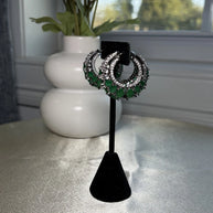 Emerald Luxe Crystal Hoop Earrings