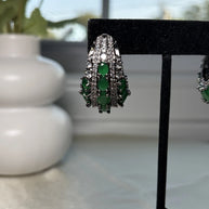Emerald Luxe Crystal Hoop Earrings