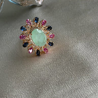Celestial Bloom Multicolor Statement Ring
