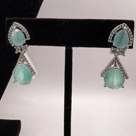 Elegant Mint Green & Silver Jewelry Set