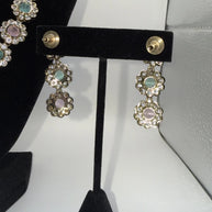 Pastel Floral Necklace Set with Matching Earrings