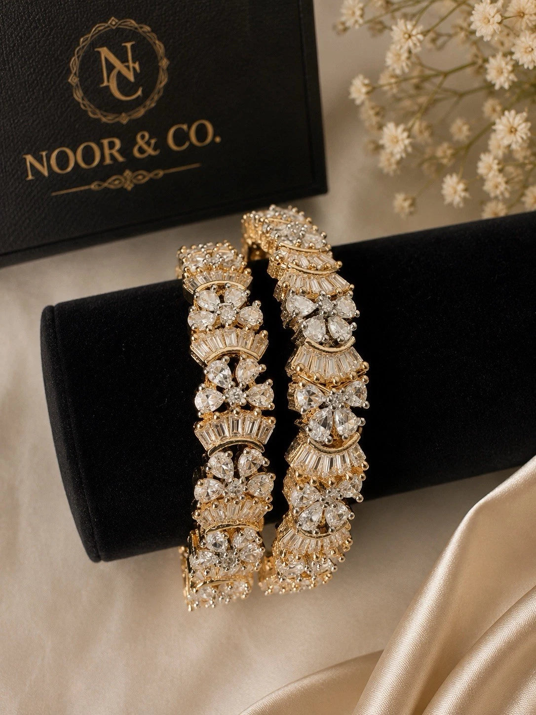 Celestial Bloom American Diamond Bangles