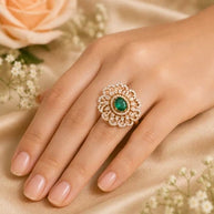 Green Cocktail Ring-Adjustable