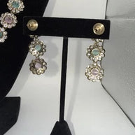 Pastel Floral Necklace Set with Matching Earrings