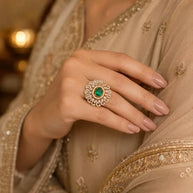 Green Cocktail Ring-Adjustable
