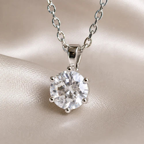 Classic Solitaire Pendant Necklace