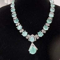 Elegant Mint Green & Silver Jewelry Set