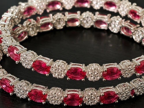 Noor & Co Ruby Pink Bloom Crystal Bangles